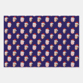 Create Your Own Santa Hat Face 3 Photo Blue Inpakpapier Vel (Voorkant 2)