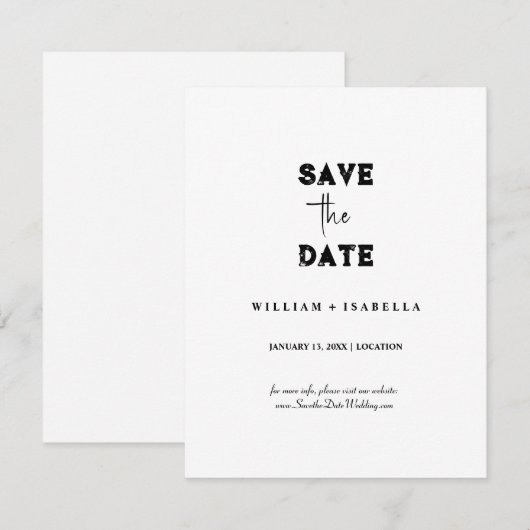 Create your own save the date cards kaart (Voorkant / Achterkant)