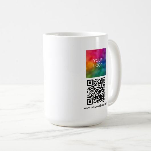 Create Your Own Scan Me QR Code Upload Logo Koffiemok (Voorkant rechts)