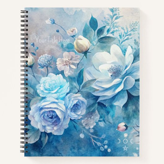 Create Your Own Shabby Chic Blue & Purple Roses Notitieboek (Voorkant)