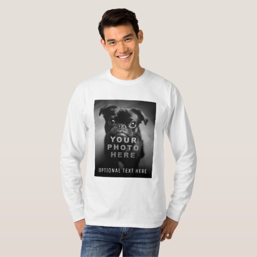 Create Your Own Simple Single Photo & Custom Text T-shirt (Voorkant volledig)