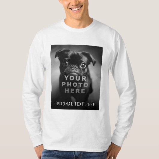 Create Your Own Simple Single Photo & Custom Text T-shirt (Voorkant)