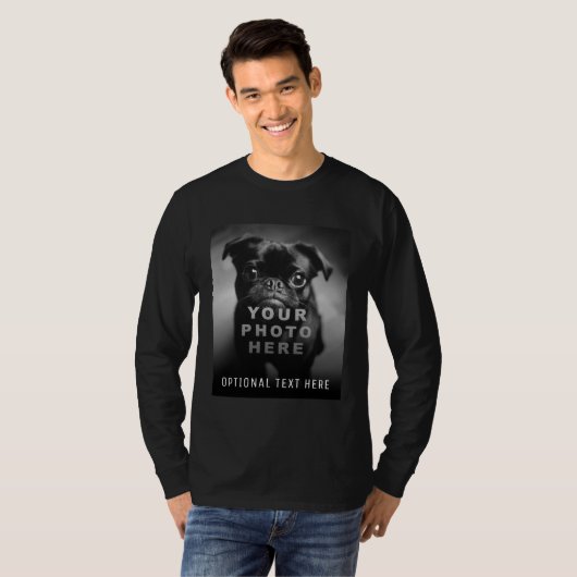 Create Your Own Simple Single Photo & Custom Text T-shirt (Voorkant volledig)