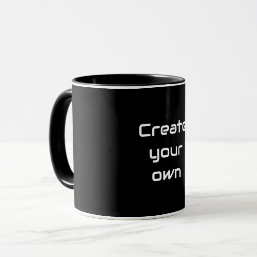 Create Your Own Sips & Giggles Custom Black Mug Mok (Voorkant links)