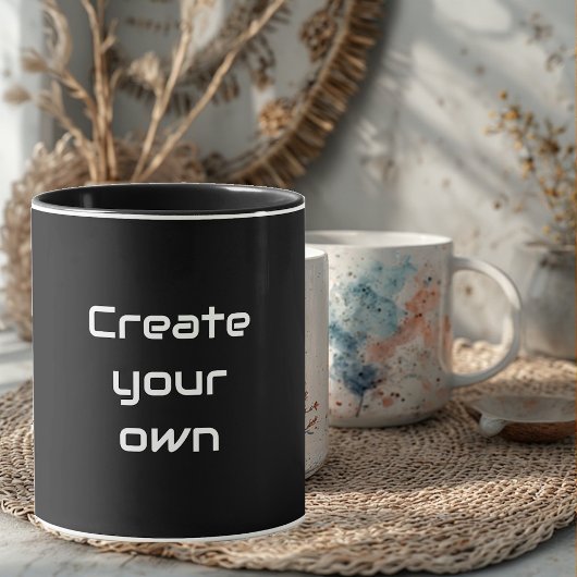 Create Your Own Sips & Giggles Custom Black Mug Mok