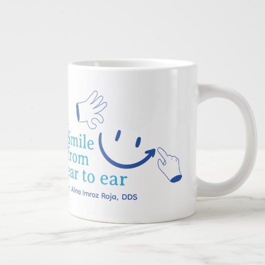 Create Your Own Sky Blue Denim Blue Personal Grote Koffiekop (Rechts)