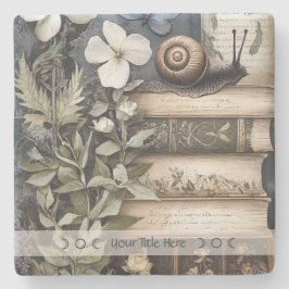 Create Your Own Snail Herbology Books Botanical Stenen Onderzetter