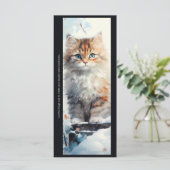 Create Your Own Snowy Orange Kitten Bookmark Card (Staand voorkant)