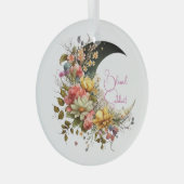 Create Your Own Spring Floral Crescent Moon Glas Ornament (Voorkant Rechts)