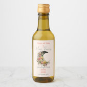 Create Your Own Spring Floral Crescent Moon Wijn Etiket (Voorkant)