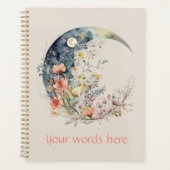 Create Your Own Spring Meadow Floral Crescent Moon Planner (Voorkant)