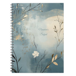 Create Your Own Summer Blue Floral Minimalist Notitieboek