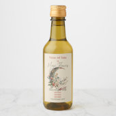 Create Your Own Summer Floral Crescent Moon Wijn Etiket (Voorkant)