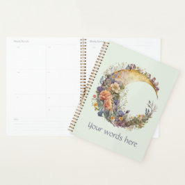 Create Your Own Summer Garden Floral Crescent Moon Planner