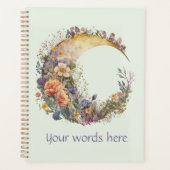 Create Your Own Summer Garden Floral Crescent Moon Planner (Voorkant)