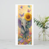 Create Your Own Sunflower Elephant Bookmark Card (Staand voorkant)