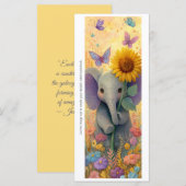 Create Your Own Sunflower Elephant Bookmark Card (Voorkant / Achterkant)