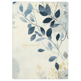 Create Your Own Sunny Blue Gold Floral Minimalist Klembord