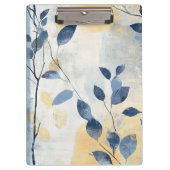 Create Your Own Sunny Blue Leaves Minimalist Klembord (Voorkant)