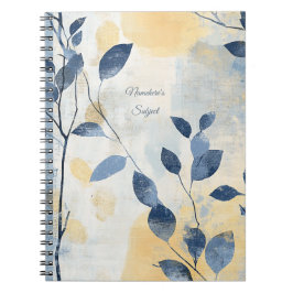 Create Your Own Sunny Blue Leaves Minimalist Notitieboek