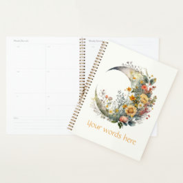 Create Your Own Sunny Floral Crescent Moon Planner