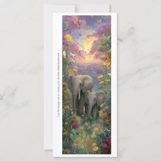 Create Your Own Sunrise Elephants Bookmark Card (Voorkant)