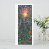 Create Your Own Sunset Elephants Bookmark Card (Staand voorkant)