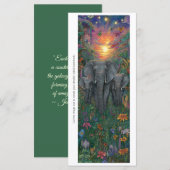 Create Your Own Sunset Elephants Bookmark Card (Voorkant / Achterkant)