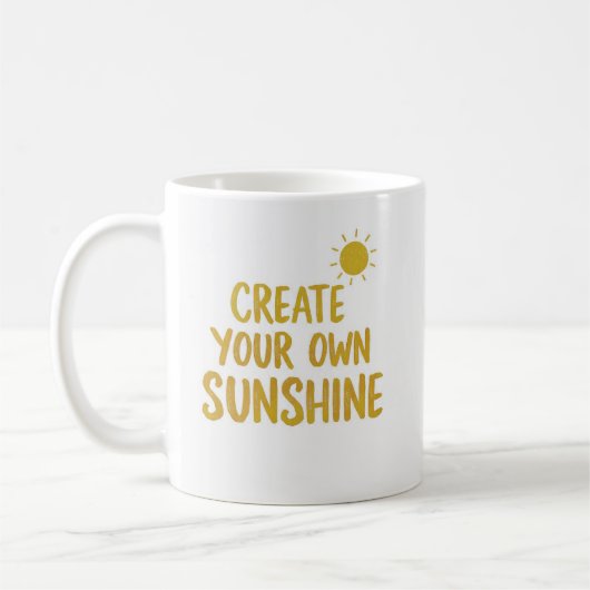 Create your own sunshine quote on koffiemok (Links)