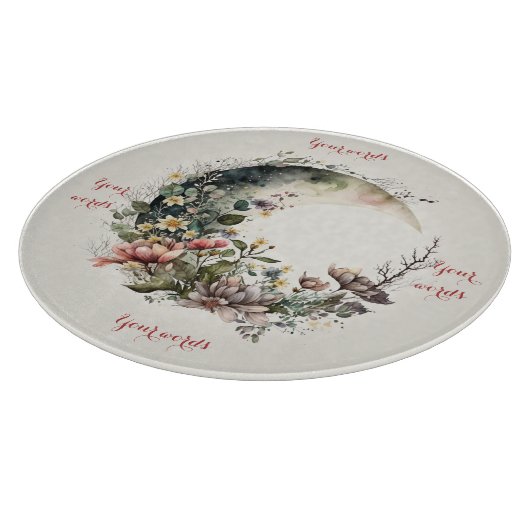 Create Your Own Tea Roses Floral Crescent Moon Snijplank (Hoek)