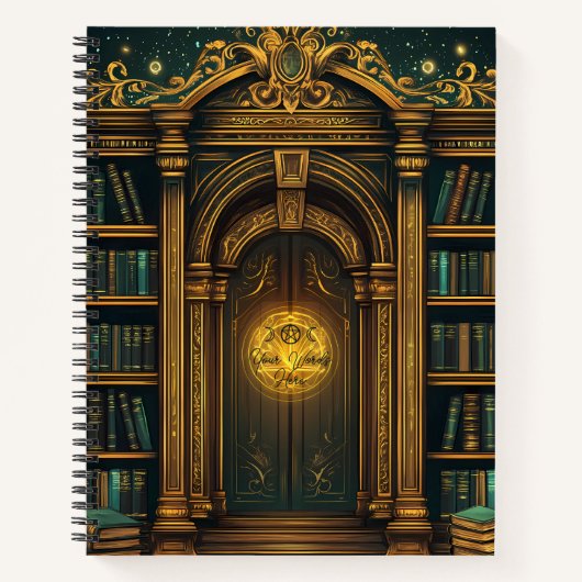 Create Your Own Teal Enchanted Secret Library Notitieboek (Voorkant)