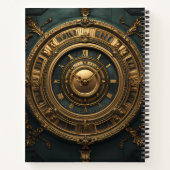 Create Your Own Teal Gold Clock Steampunk Notitieboek (Achterkant)