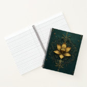 Create Your Own Teal Golden Lotus Notebook Notitieboek (Binnen)