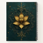 Create Your Own Teal Golden Lotus Notebook Notitieboek (Achterkant)