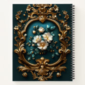 Create Your Own Teal Ornamental Gilded Blossoms Notitieboek (Achterkant)