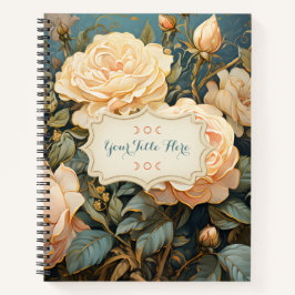 Create Your Own Teal Peach & Yellow Roses Bouquet Notitieboek
