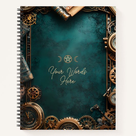 Create Your Own Teal Steampunk Journals Notitieboek (Voorkant)