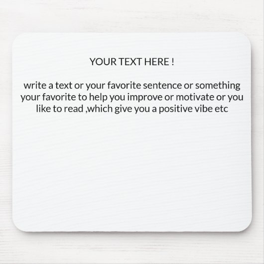 create your own text Mousepad Muismat (Voorkant)