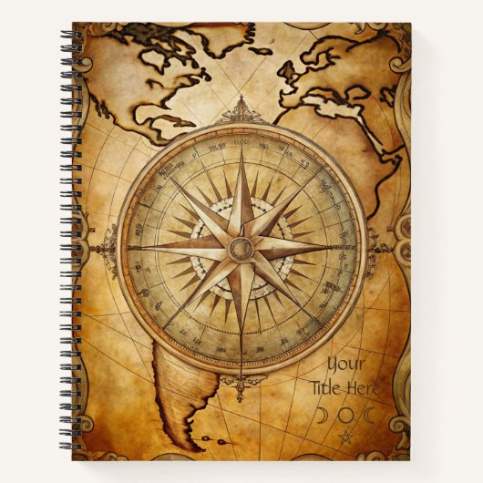 Create Your Own Traveler Compass Rose Map Notitieboek (Voorkant)