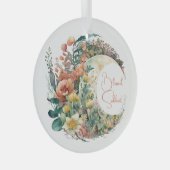Create Your Own Tropical Floral Crescent Moon Glas Ornament (Voorkant Rechts)