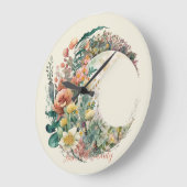 Create Your Own Tropical Floral Crescent Moon Grote Klok (Hoek)