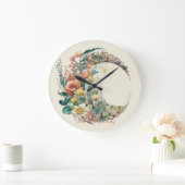 Create Your Own Tropical Floral Crescent Moon Grote Klok (Huis)