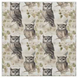 Create Your Own Vintage Brown Owls Stof