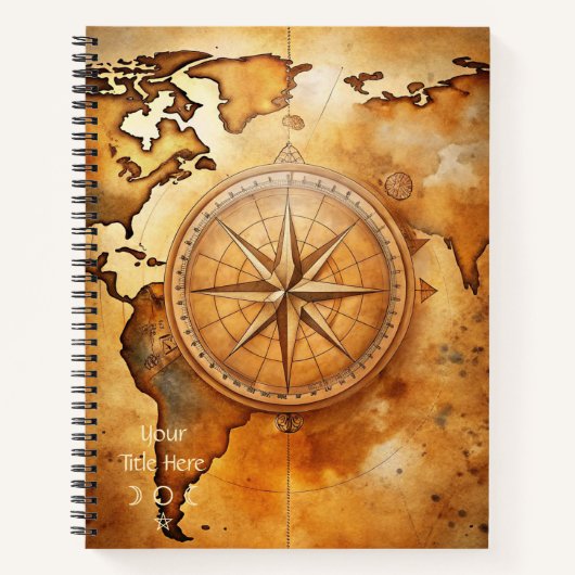 Create Your Own Wanderer Compass Rose Notitieboek (Voorkant)