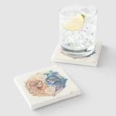 Create Your Own Watercolor Gemini Stenen Onderzetter (Zijkant)