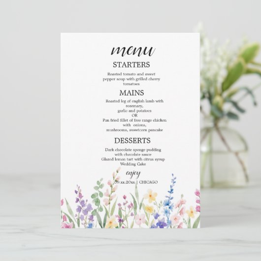 Create Your Own wedding eucalyptus Flat Menu (Staand voorkant)