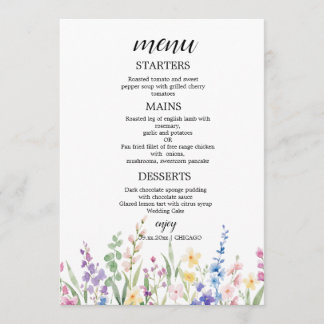 Create Your Own wedding eucalyptus Flat Menu