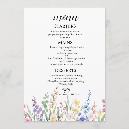 Create Your Own wedding eucalyptus Flat Menu (Voorkant)