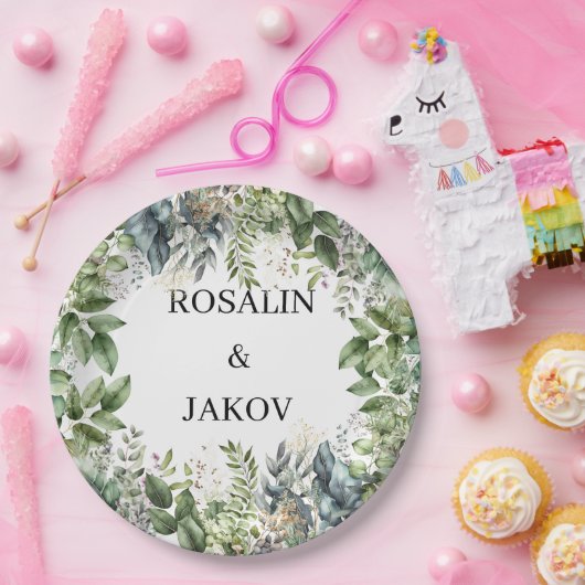 Create Your Own wedding eucalyptus Papieren Bordje (Feest)