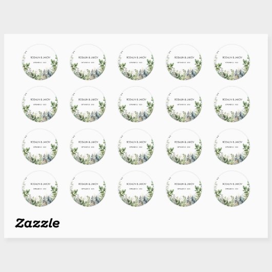 Create Your Own wedding eucalyptus Ronde Sticker (Vel)